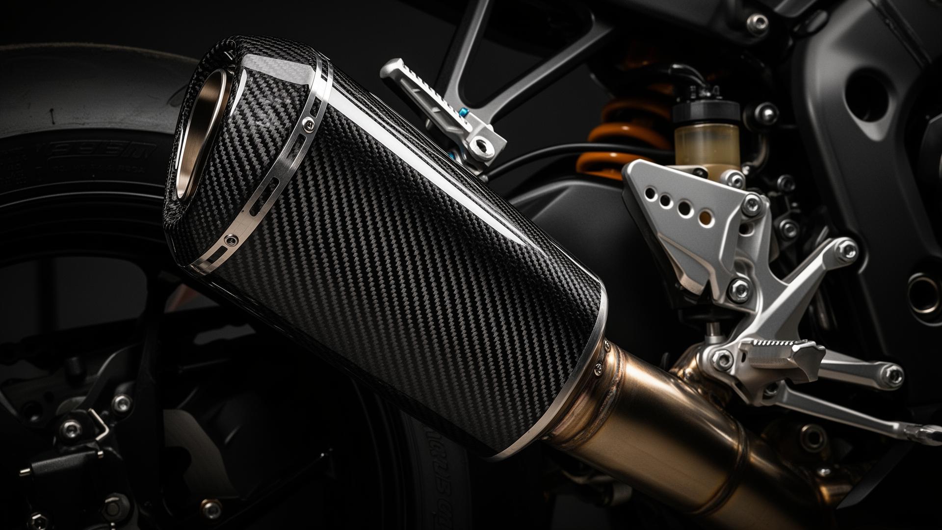 Osłona carbonowa wydechu motocyklowego