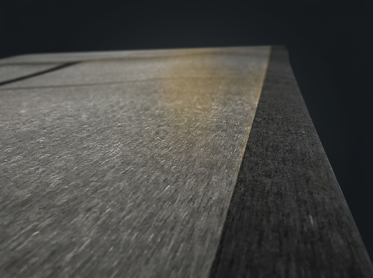 Material sample with a full HOT-MELT adhesive layer applied by a slot head