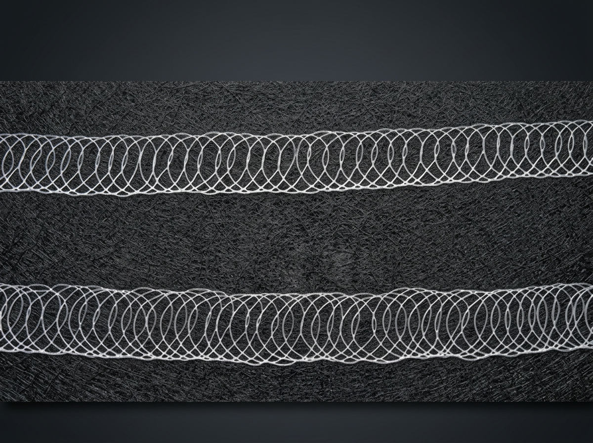 Sample with two HOT-MELT spray bands in a spiral fibrous structure